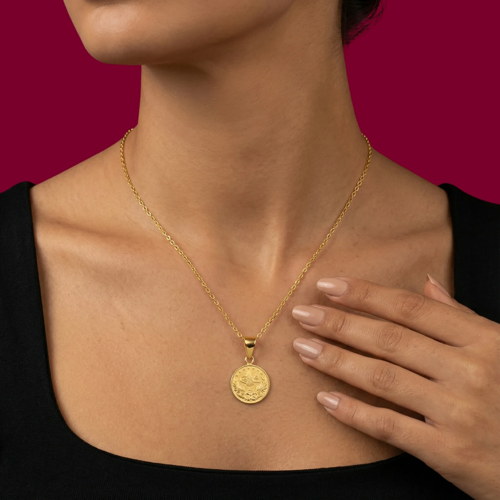 Halskette 1033 Mini Resat klein mit Anker Kette 22 Karat - Image 3