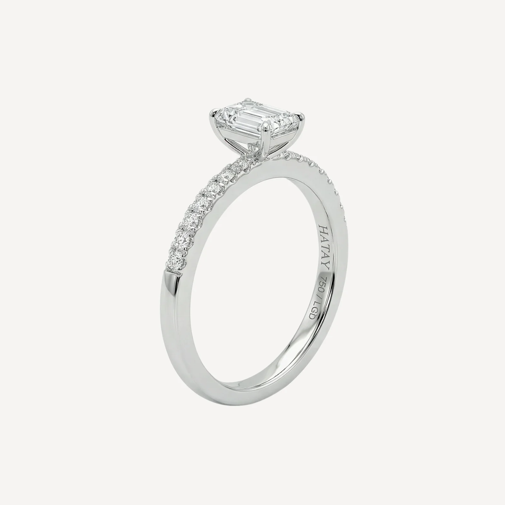 Lab Grown Diamantring 0.53 ct. Emerald LGD018 - Image 2