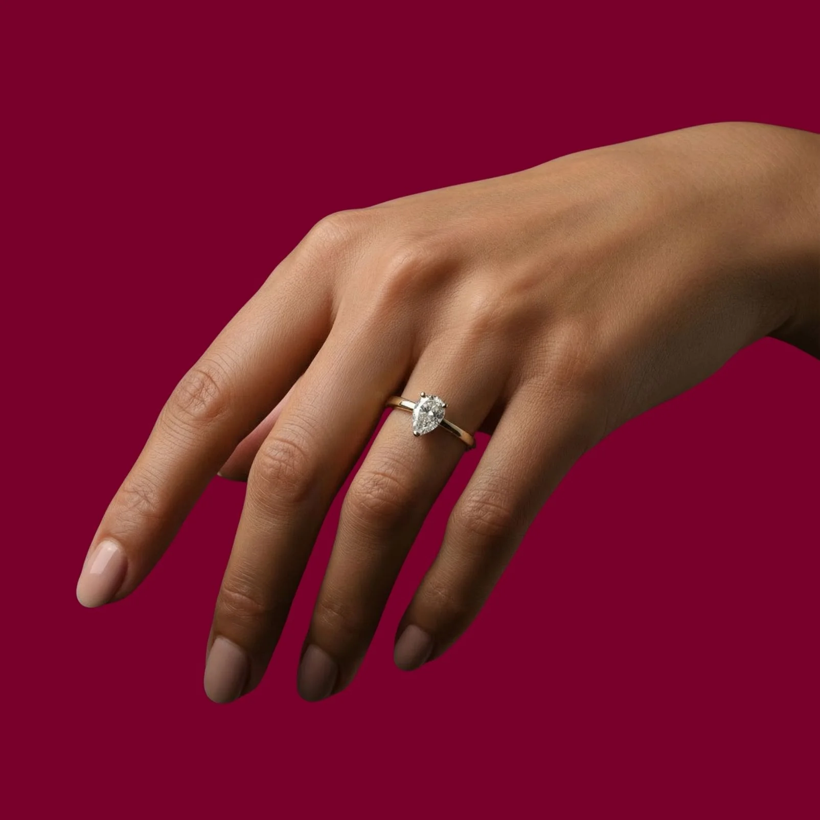 Lab Grown Diamantring 1.00 ct. Tropfen LGD010 - Image 3