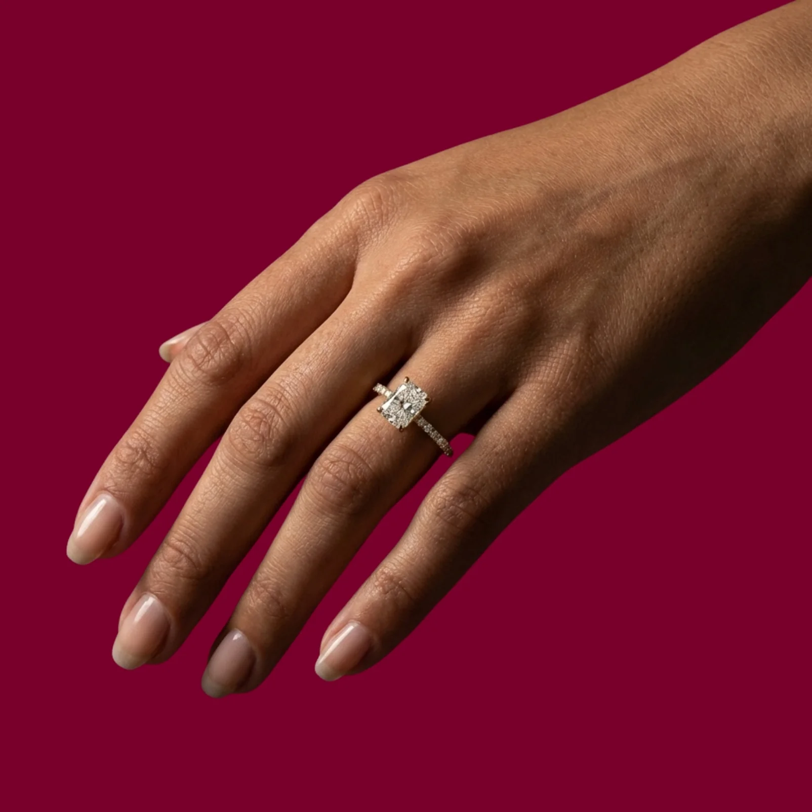 Lab Grown Diamantring 2.03 ct. Radiant LGD026 - Image 3