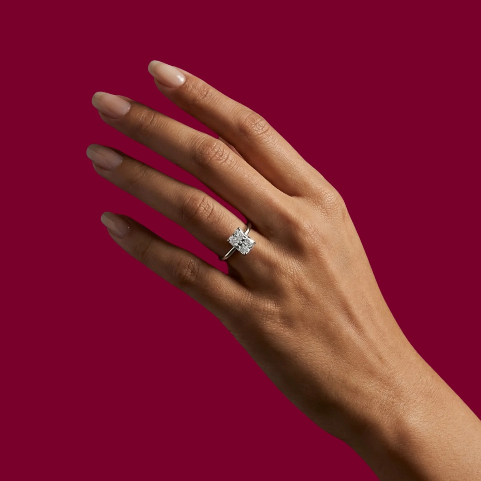 Lab Grown Diamantring 2.06 ct. Radiant LGD020 - Image 3