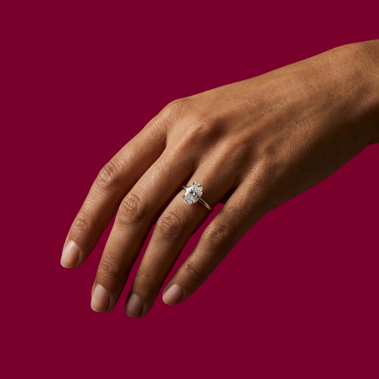 Lab Grown Diamantring 2.08 ct. Oval LGD016 - Image 3