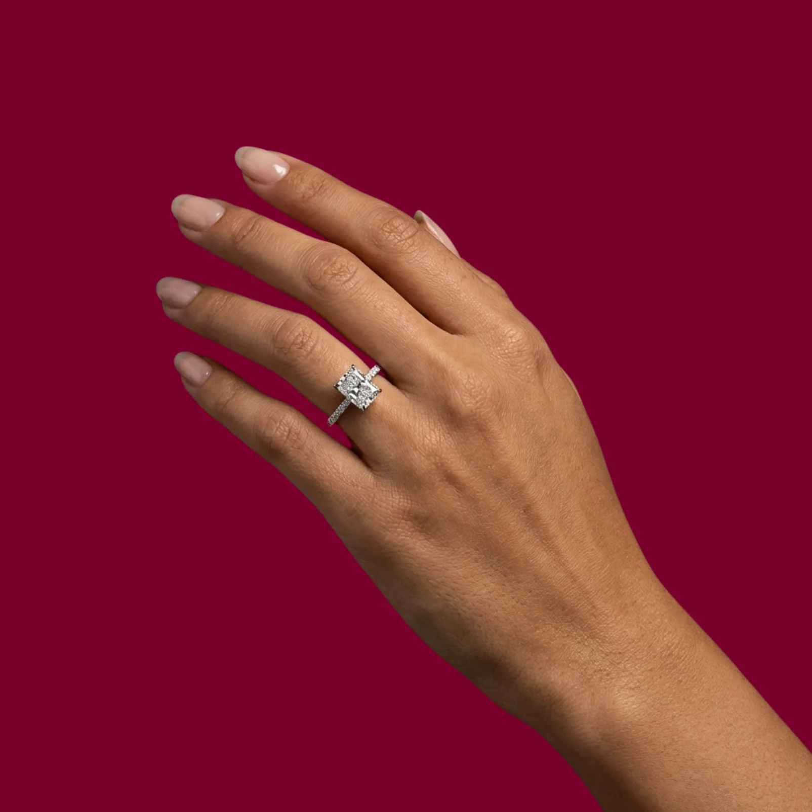 Lab Grown Diamantring 3.01 ct. Radiant LGD027 - Image 3