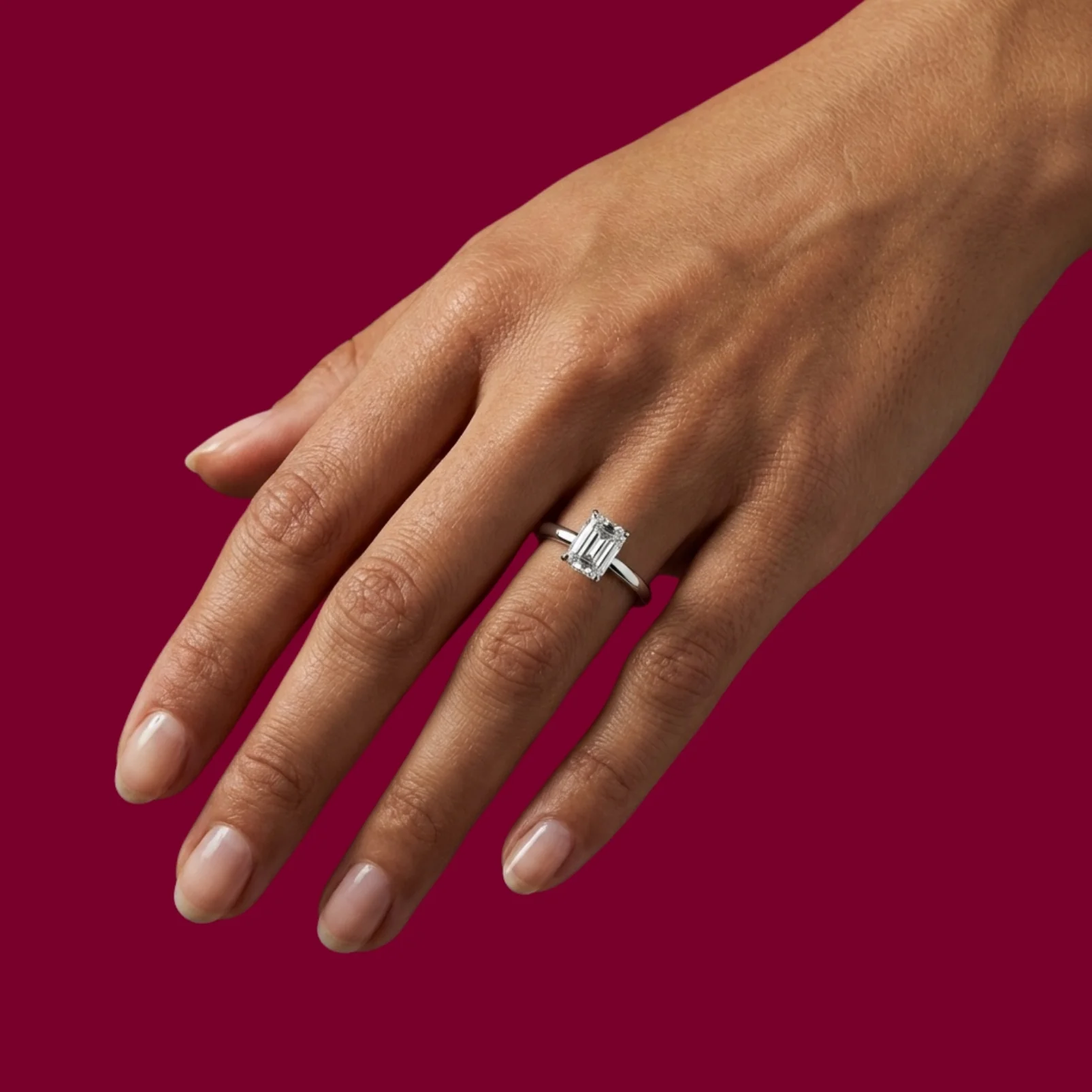 Lab Grown Diamantring 2.05 ct. Emerald LGD017 - Image 3