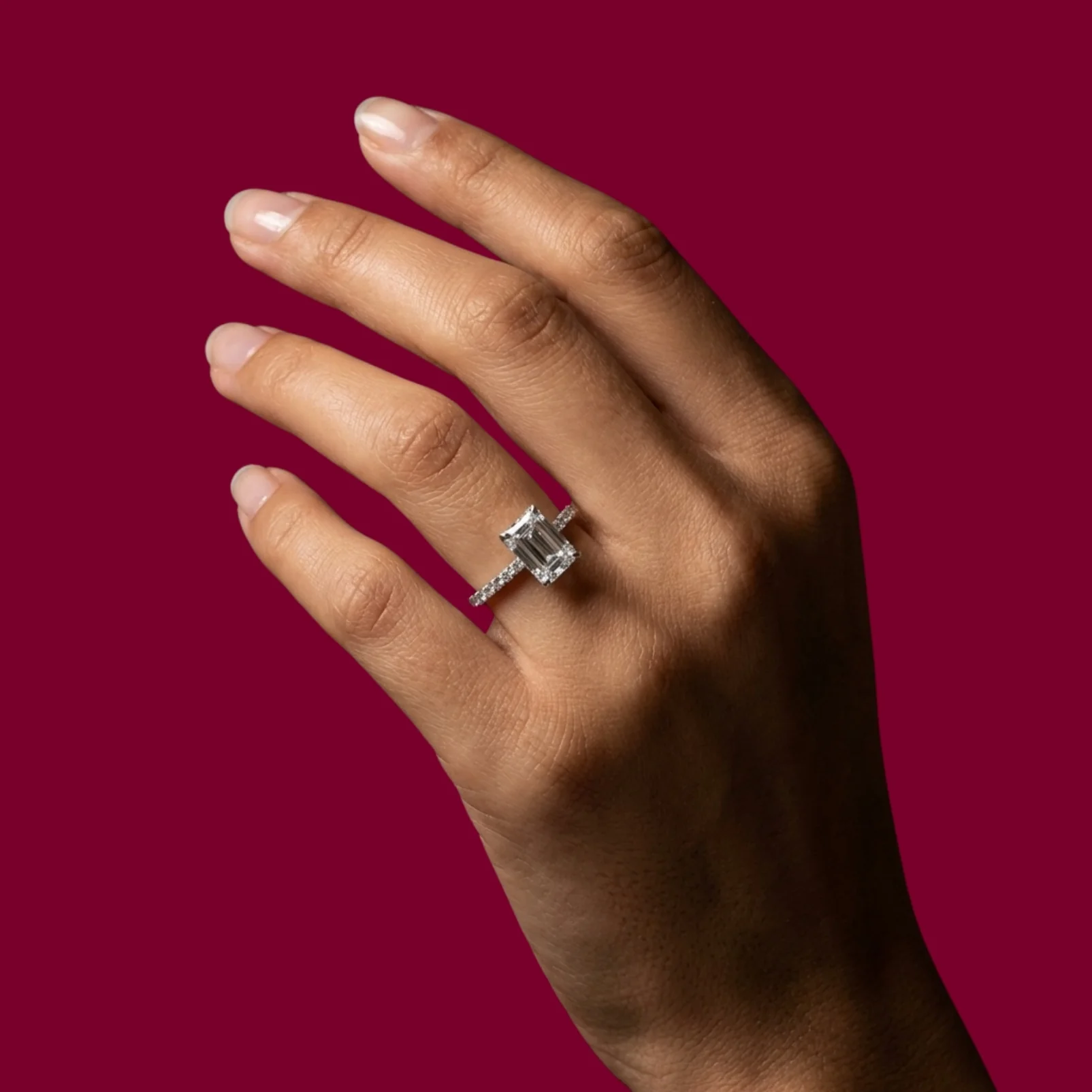 Lab Grown Diamantring 5.05 ct. Emerald LGD030 - Image 3